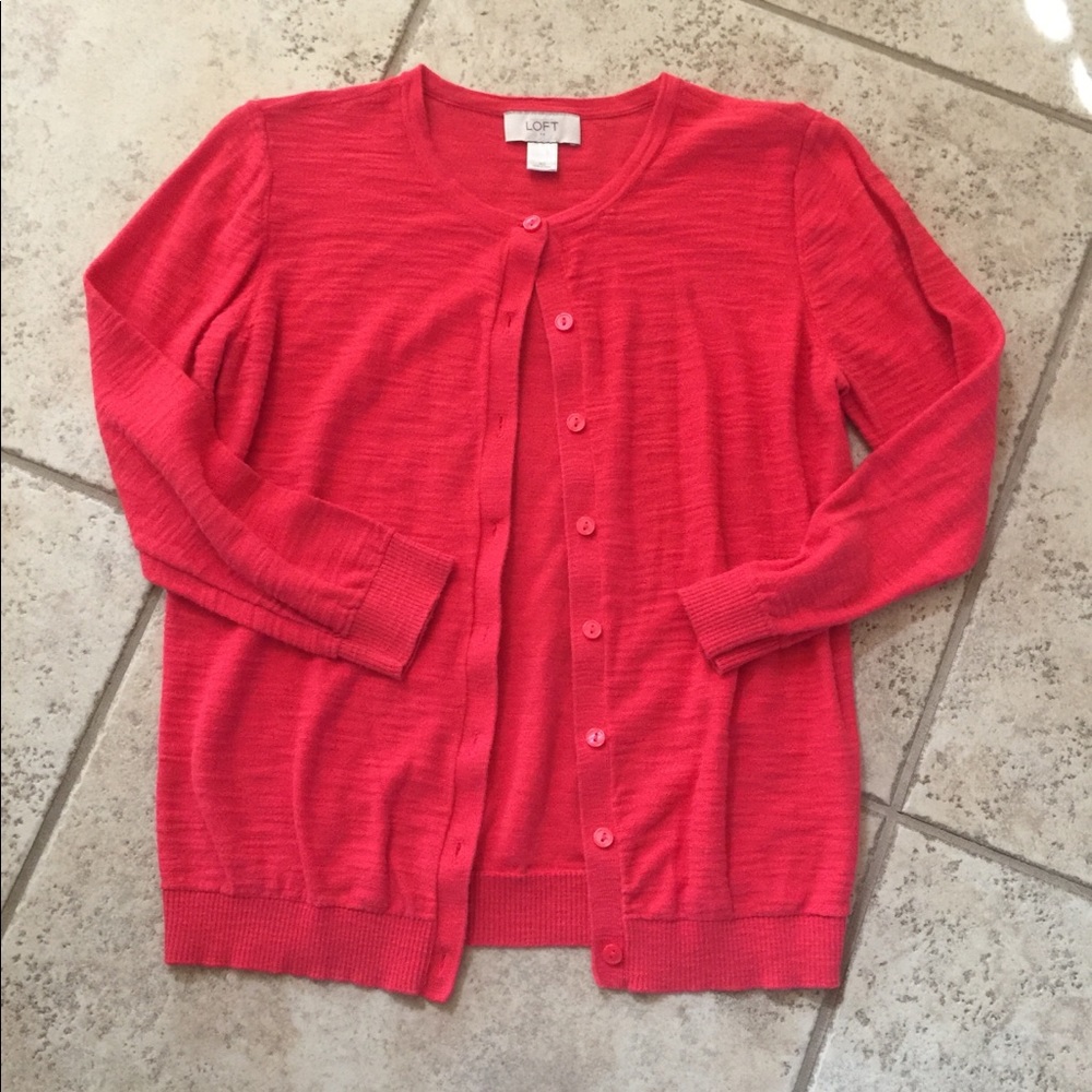 LOFT Outlet Orange Cardigan XS